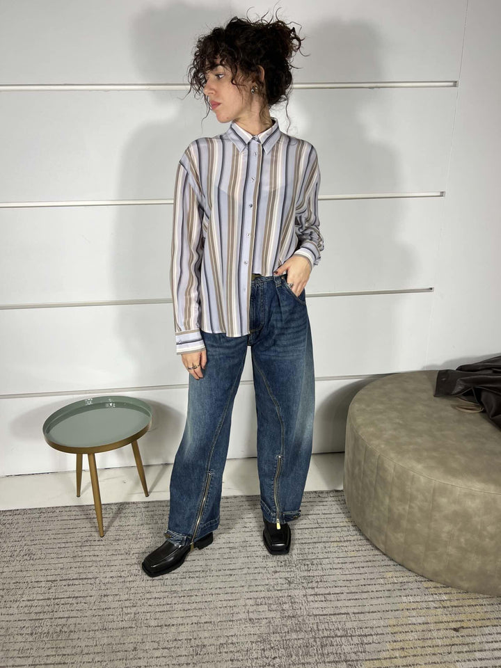 jeans baloon con zip e pince denim medio scuro SICURO ZIP PANTALONEPJZ PINKO