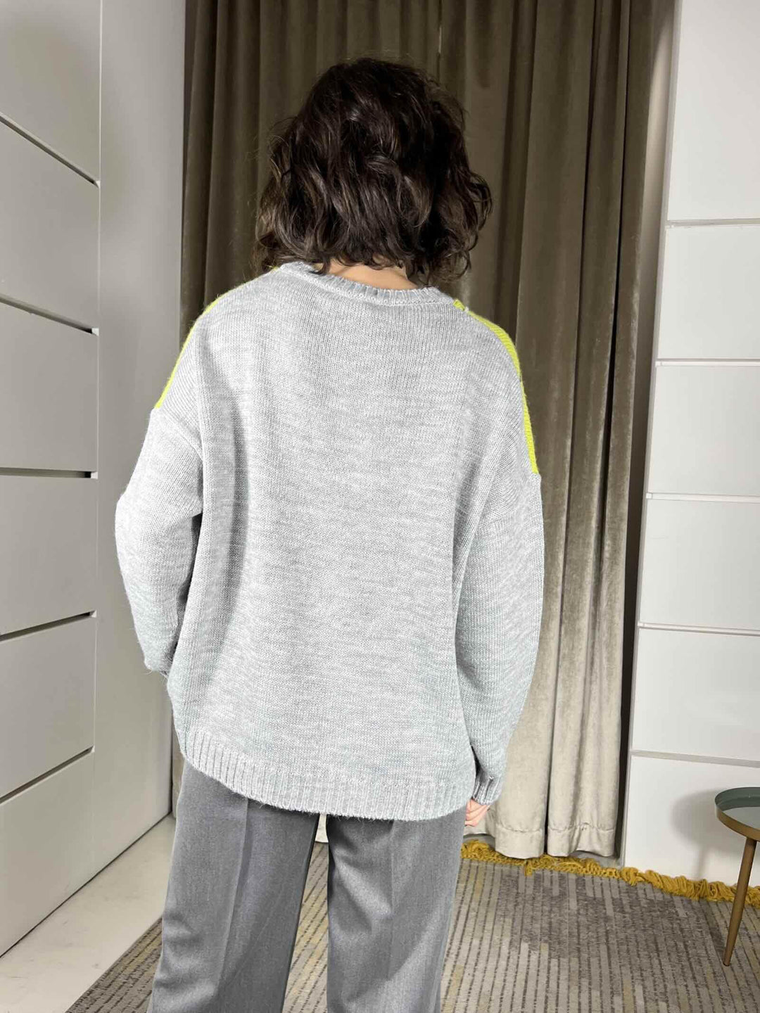 maglia girocollo rombi in misto lana MFP-P329GRIGIO/VIOLA/LIME/ANTRACITE HAVE ONE