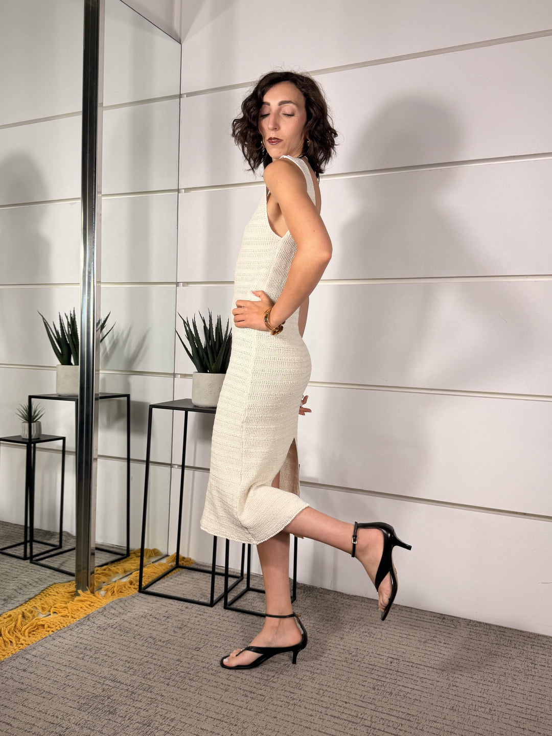 abito midi 50%co 50%ac 26171CREMA SUSY MIX