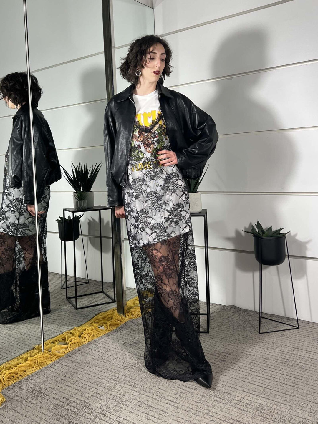 bomber in ecopelle GIUB26SSAURg3NERO TWO WAY
