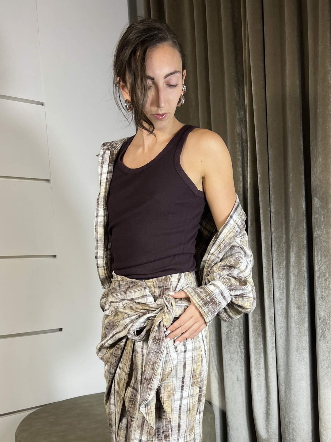 CANOTTA BASICA A COSTINE BORGOGNA UF0041BORGOGNA VICOLO