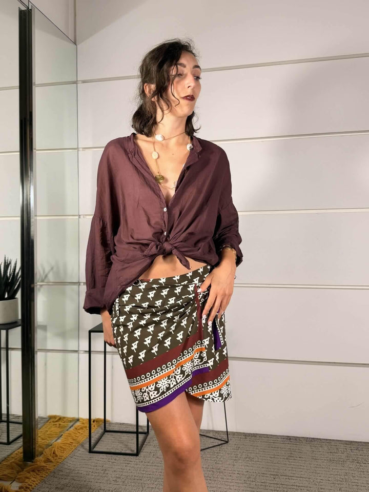 minigonna pareo fantasia etnica TAB2650MULTICOLOR VICOLO