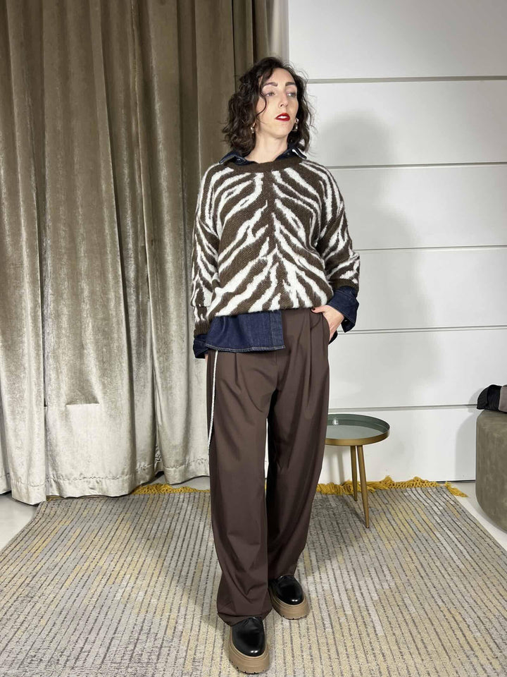 pantalone cannella con catena di strass P5Z2KQP1819 IMPERIAL