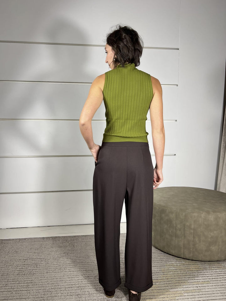pantalone carrot con pinces moro TF0688MORO VICOLO