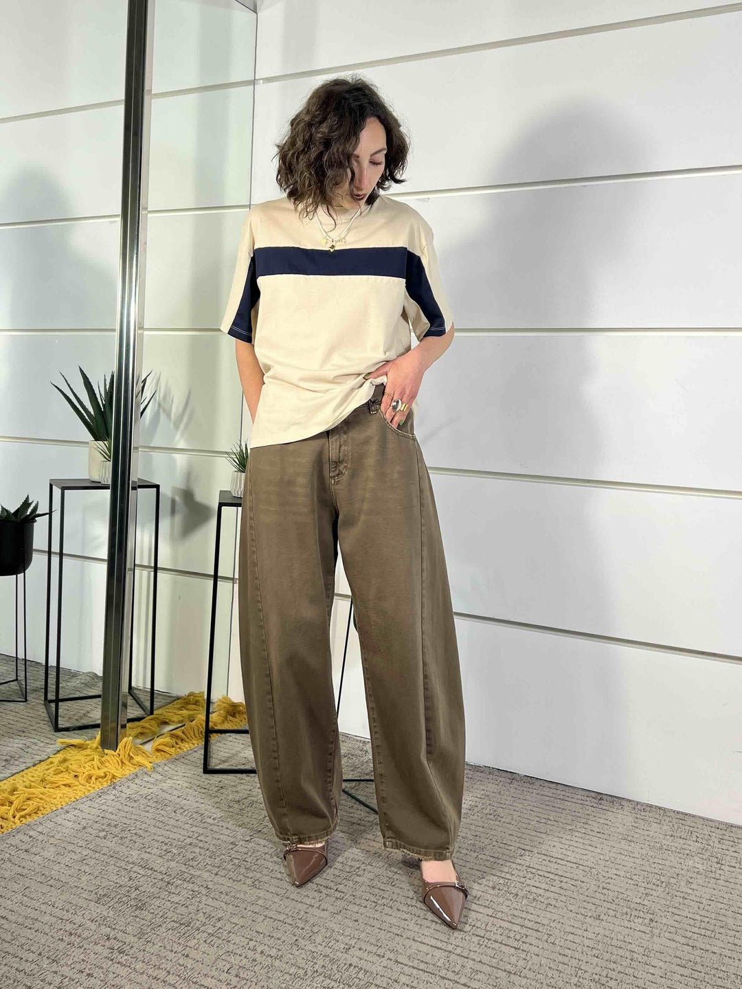 jeans relaxed brill a ovetto tinto capo moro ZUMI-COLORMORO TENSIONE IN