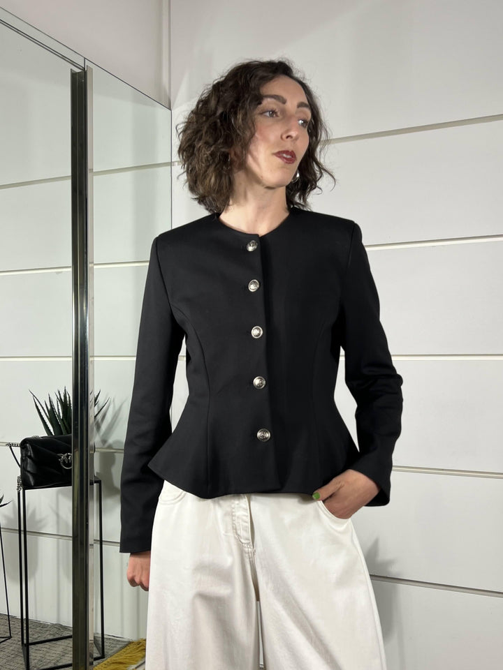 giacca nera sfiancata 26B4437NERO TENSIONE IN