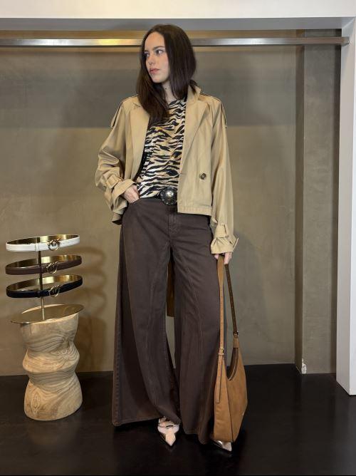 jeans marrone wide leg WINONA WIDE LEG BULL SLEGATOM28 PINKO