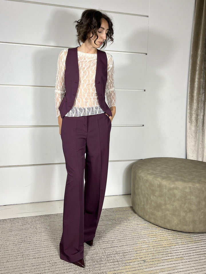 pantalone bordeaux a palazzo TF0371BORDEAUX VICOLO