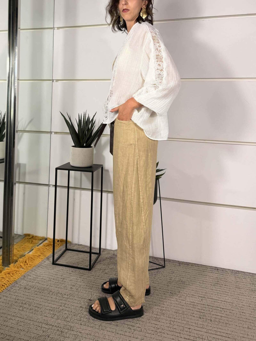 pantalone barrel in lino safari 12402SAFARI SUSY MIX