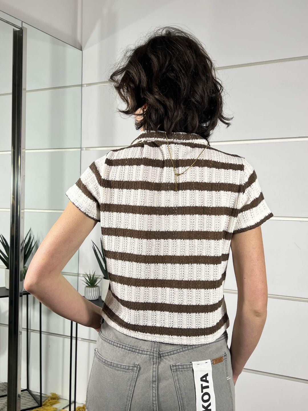 polo crochet manica corta panna e caffe MA4038B624CAFFE SUSY MIX