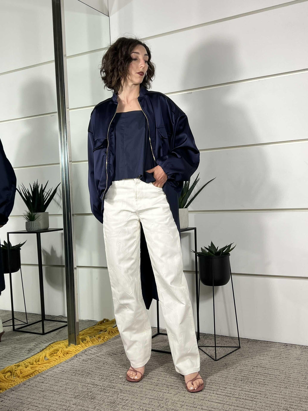 jeans alex effetto smaltato bianco vita media bassa straight DAB5101DENIM BIANCO VICOLO
