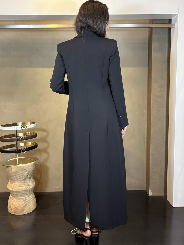 giacca lunga sfiancata monopetto nera 8O0222A6F5K103 PATRIZIA PEPE PREVIEW