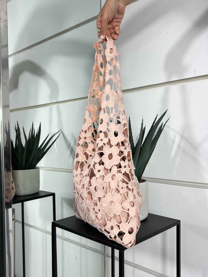 borsa a spalla pink con fiori FF27386PINK FEMME CAFE SELECTION