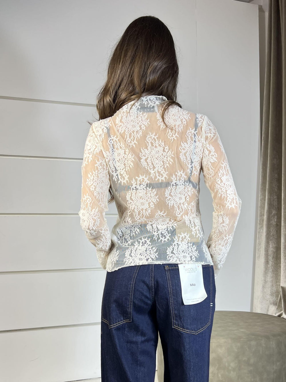 maglia in pizzo con colletto burro MMA-P138BURRO HAVE ONE