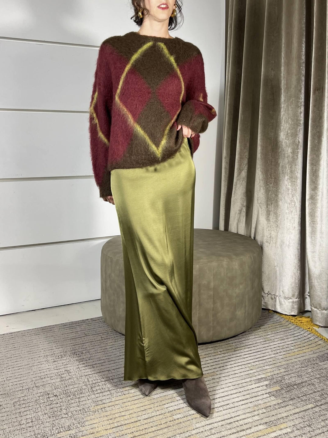 gonna satin in viscosa elasticizzata  juniper GWG-P039JUNIPER HAVE ONE