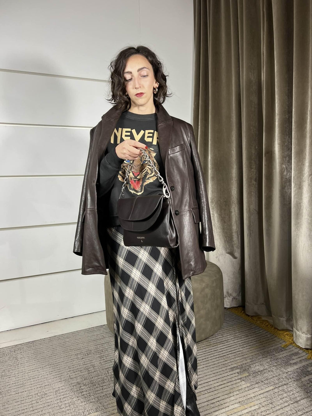 BORSA DEEP CHOCOLATE CON CATENA 2B0152L162B856 PATRIZIA PEPE