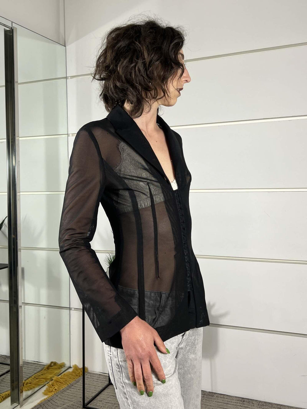 giacca sfiancata con gancetti stile corsetto nera JBO3LIR1900 IMPERIAL