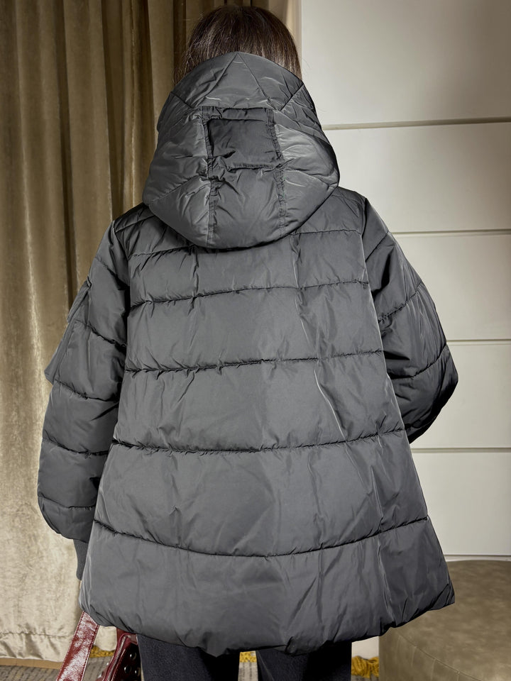 PIUMINO IMBOTTITO CORTO NERO CRUSCA CAPPAZ99 PINKO