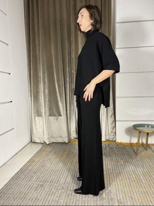 pantalone in maglia a palazzo nero P30258851900 IMPERIAL