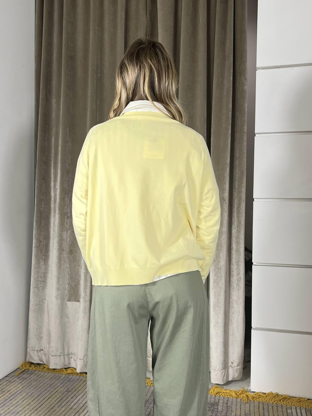 maglia vicolo over in viscosa con scollo a barca gialla 2AB2111GIALLO VICOLO