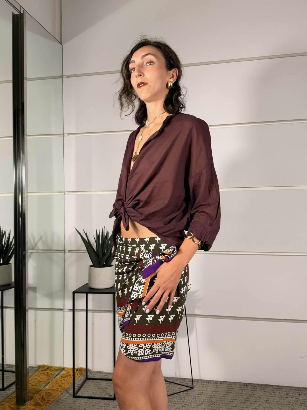 minigonna pareo fantasia etnica TAB2650MULTICOLOR VICOLO