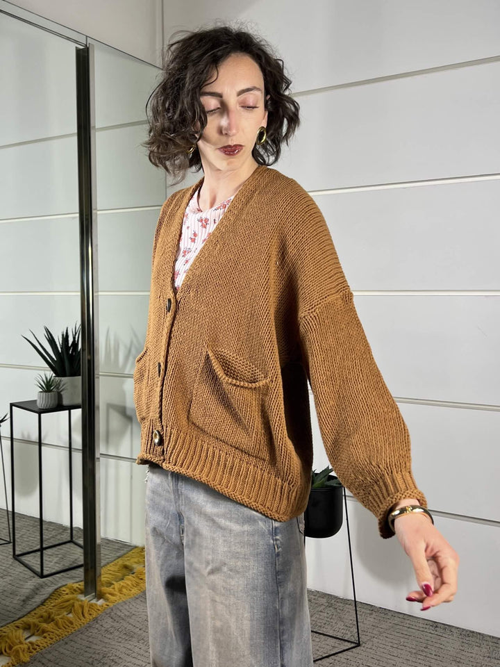 cardigan over scollo a v bruciato 3AB3015BRUCIATO VICOLO