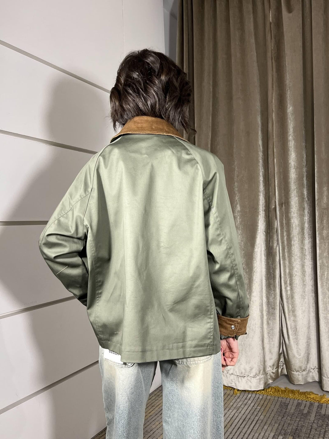 giacca imilitare con colletto e polsini in velluto JNO-Q051MILITARE HAVE ONE