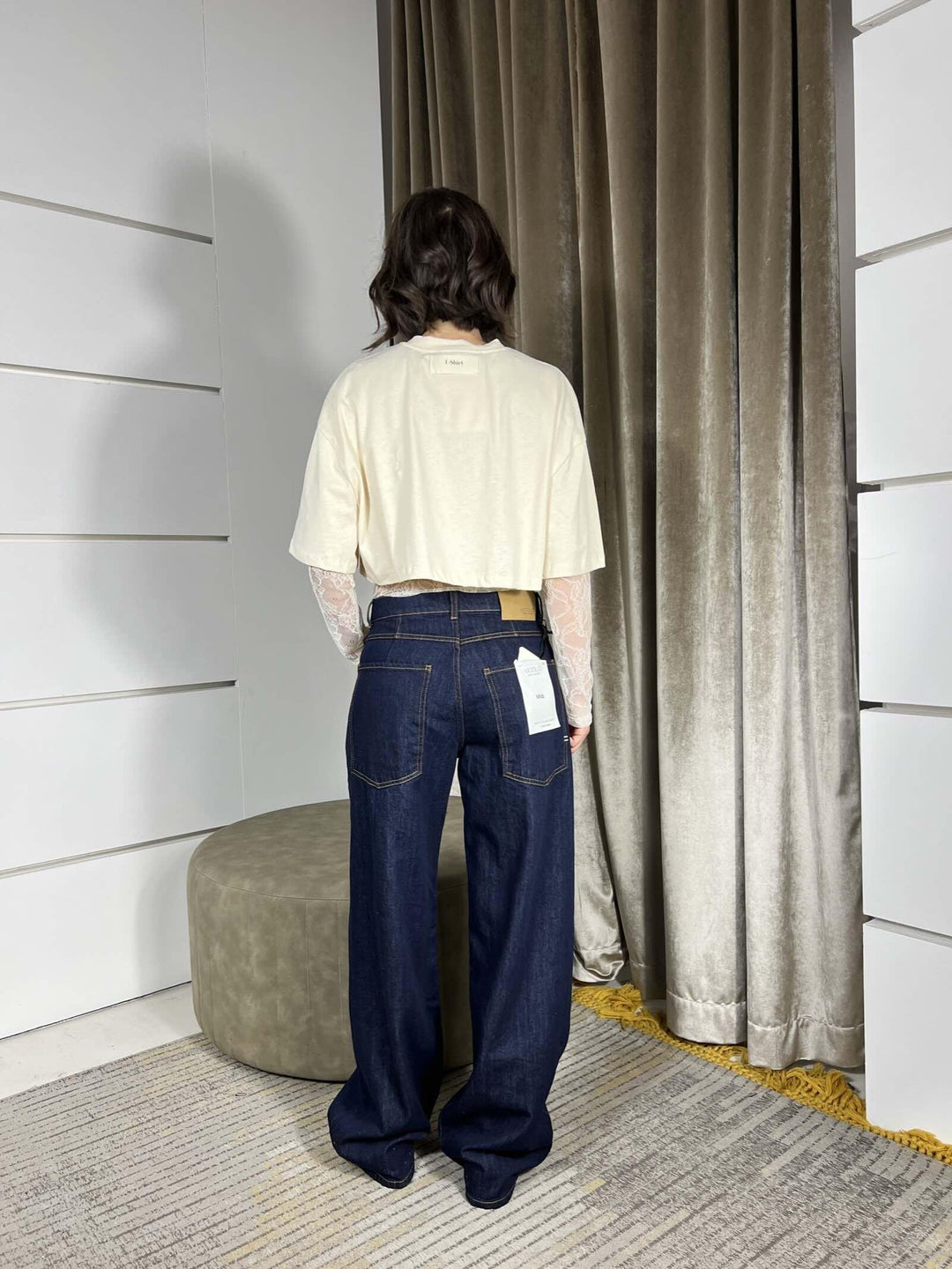 JEANS MIA DENIM SCURO CON IMPUNTURE A CONTRASTO DF5161DENIM SCURO VICOLO