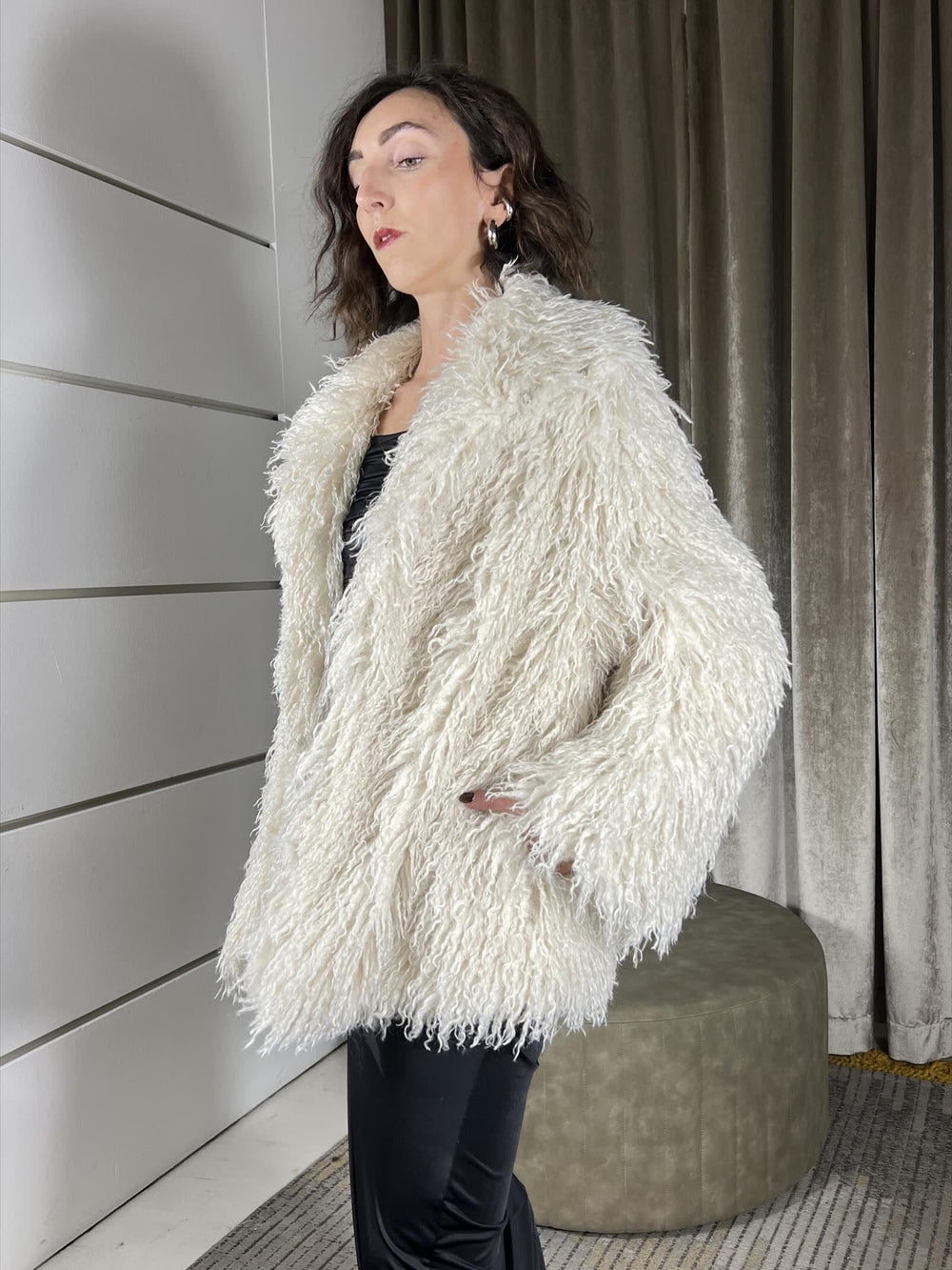 eco pelliccia mongolia over panna KMA-P133PANNA HAVE ONE