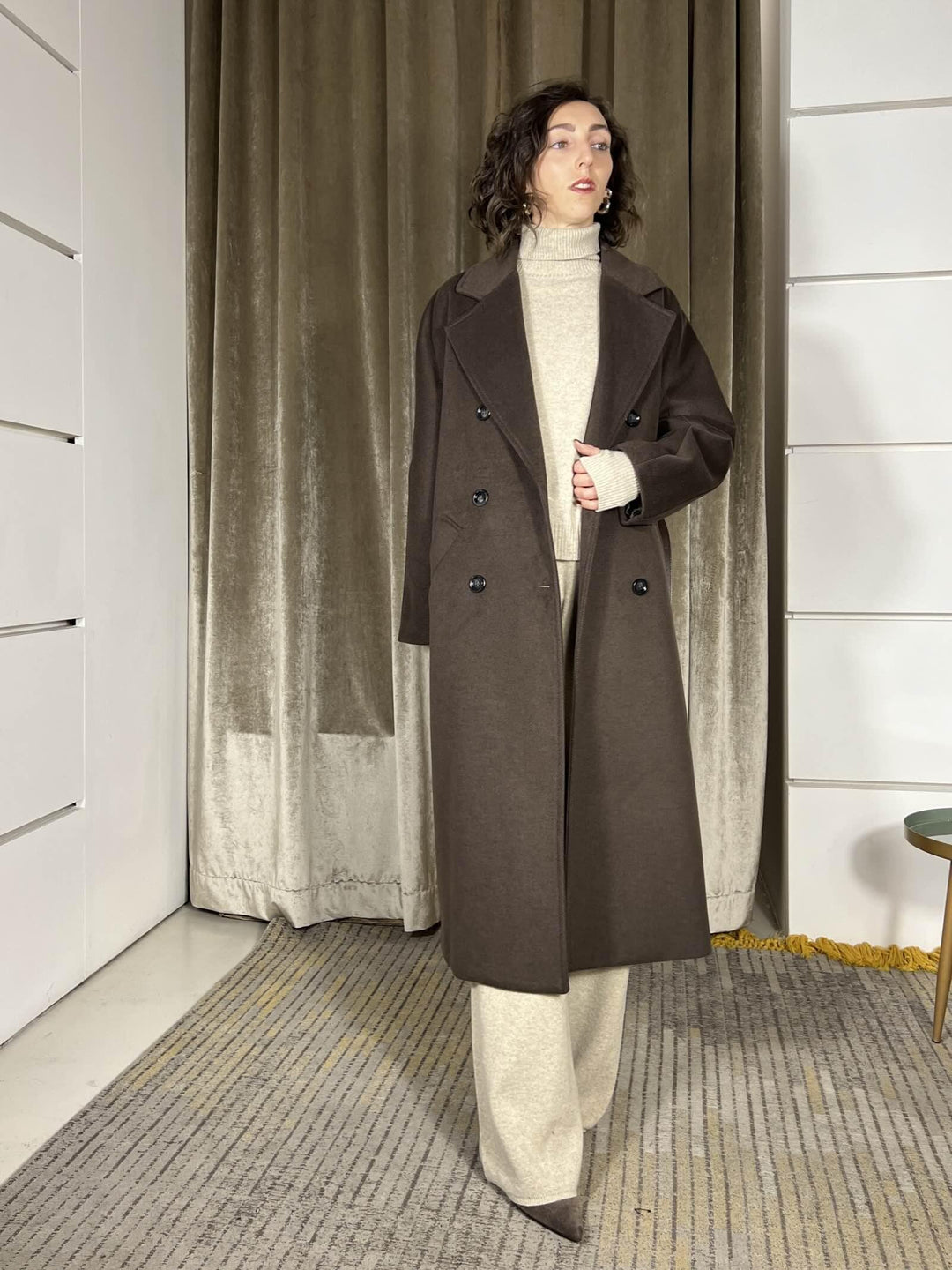 CAPPOTTO FONDENTE OVER DOPPIOPETTO CON CINTA KH36KEY1852 IMPERIAL