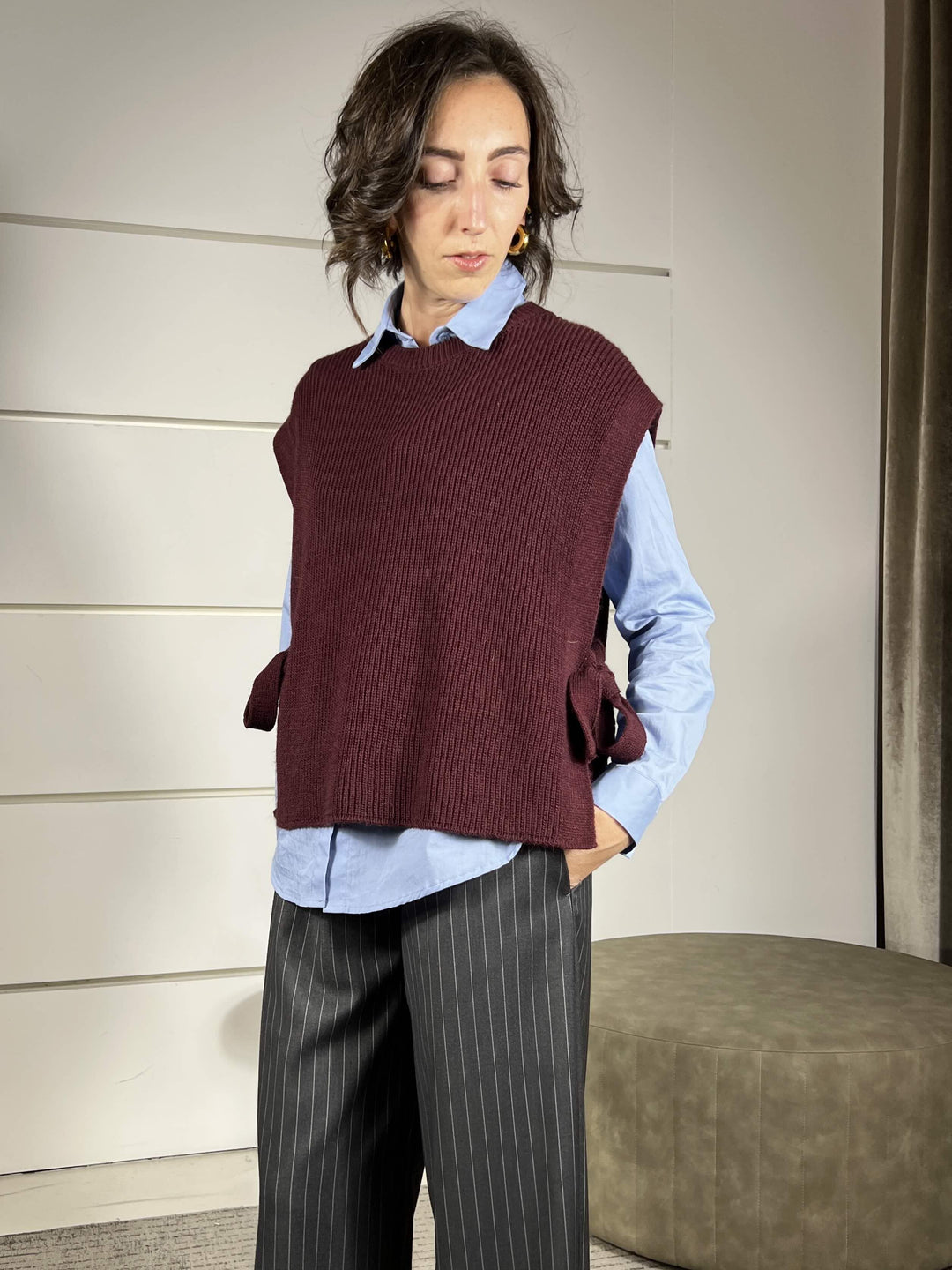 gilet fiocchi laterali vino LFP-P016VINO HAVE ONE