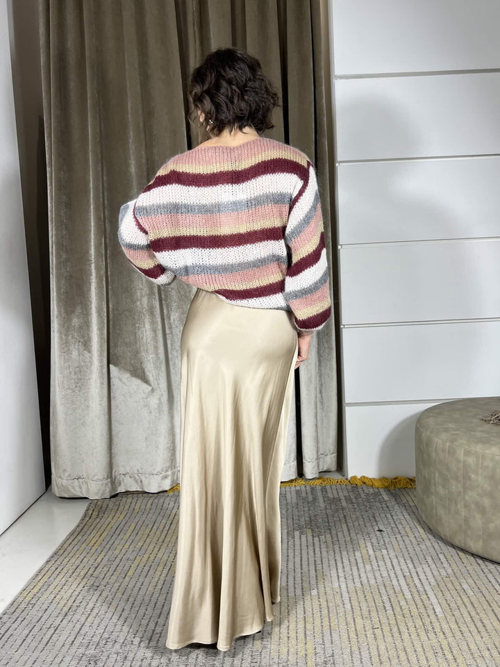 gonna satin lunga tortora TF0570TORTORA CHIARO VICOLO