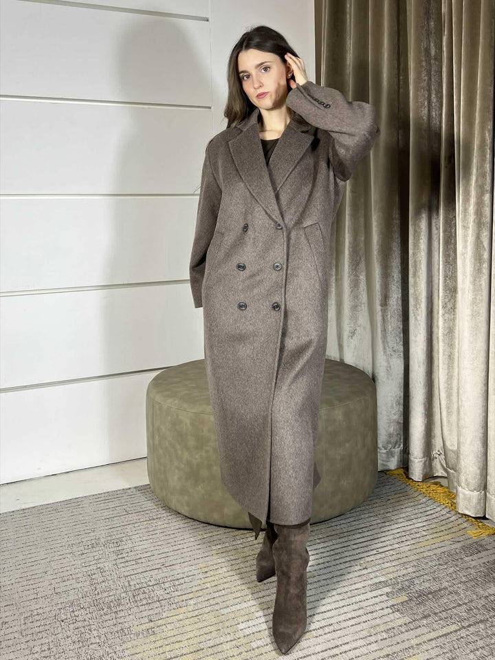 CAPPOTTO LUNGO MORO TRAPUNTATO 70% LANA TF0008MORO VICOLO