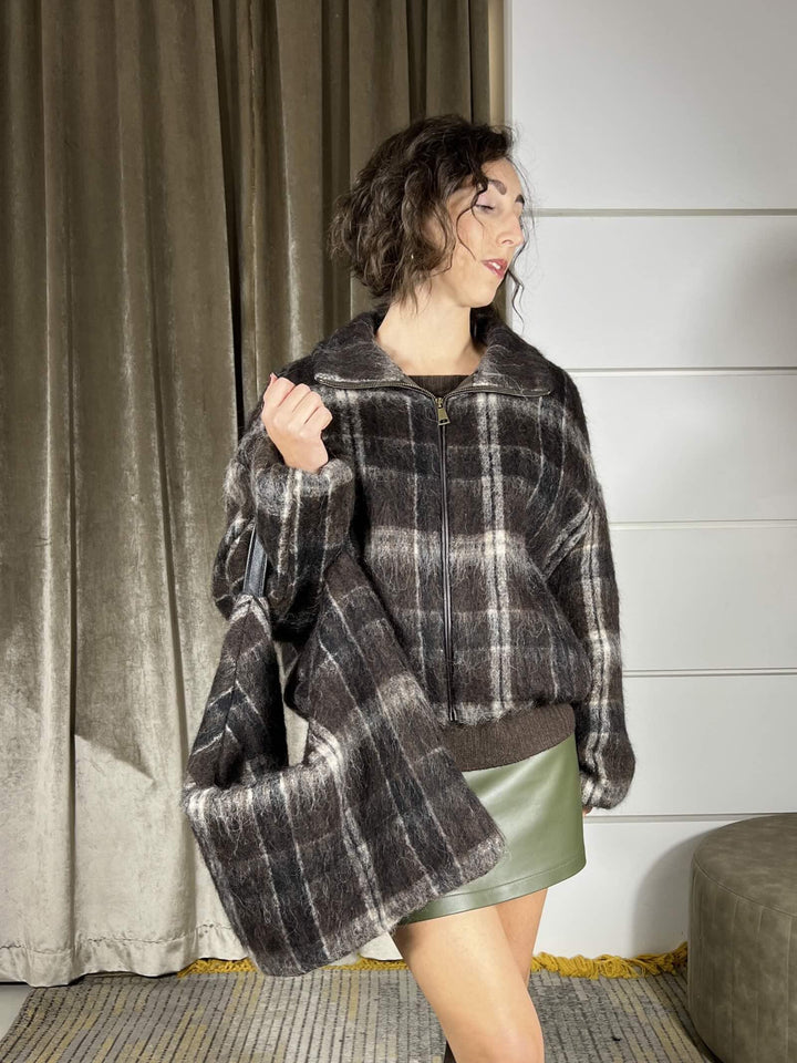 BORSA CHECK MORO IN LANA D01E0904MORO PHILIA LOFT