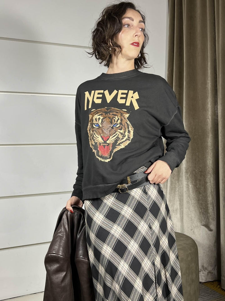 felpa girocollo con tigre grigia FFW-P041GRIGIO HAVE ONE
