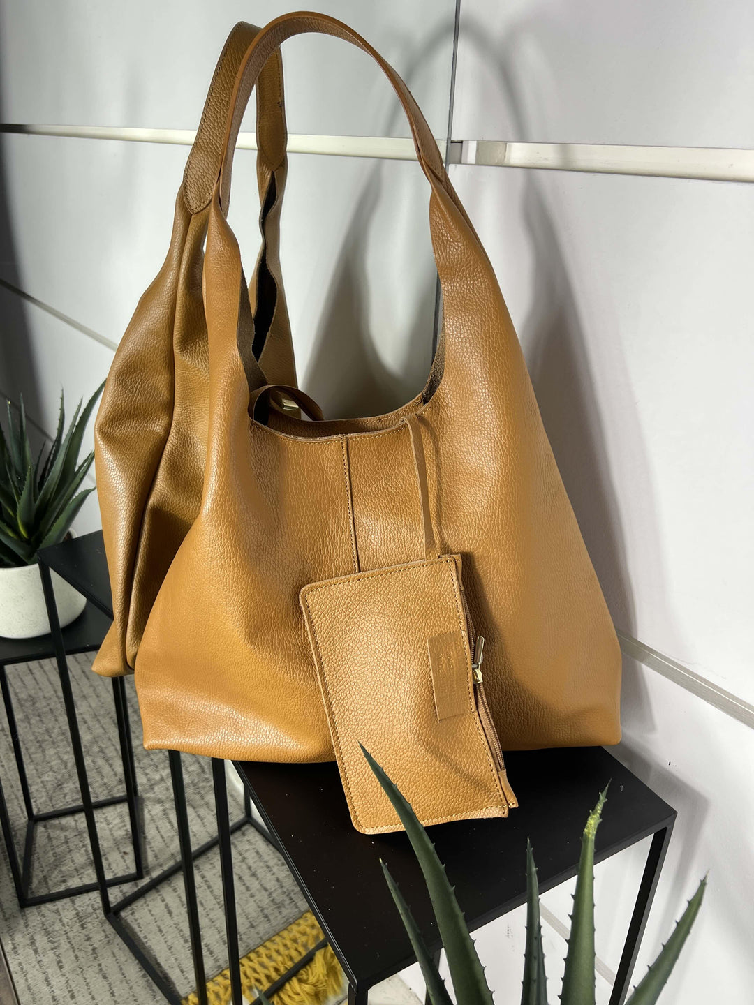 borsa in pelle a spalla cuoio DO-B0124CUOIO FEMME CAFE SELECTION
