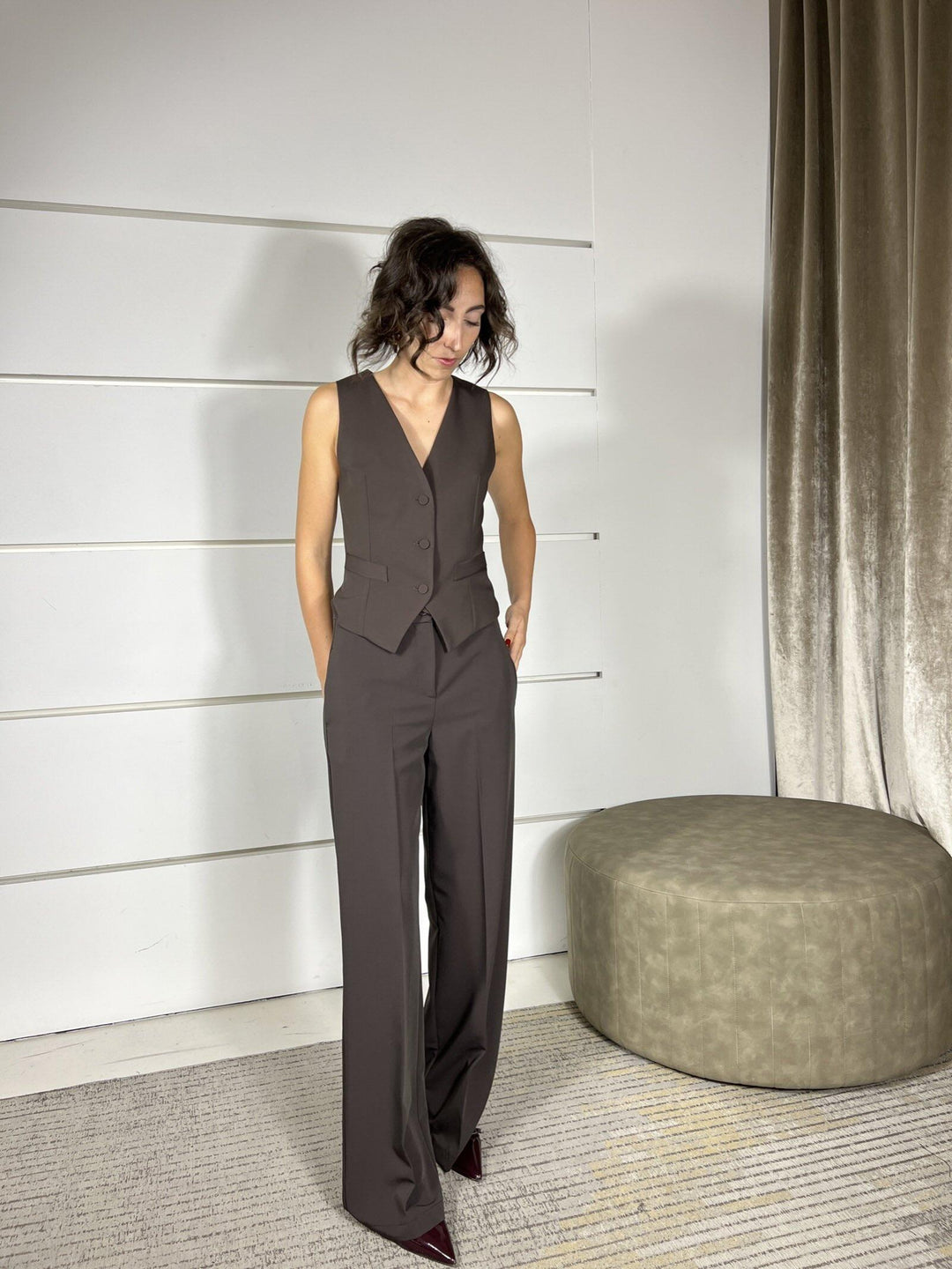 PANTALONE MORO A PALAZZO TF0371MORO VICOLO