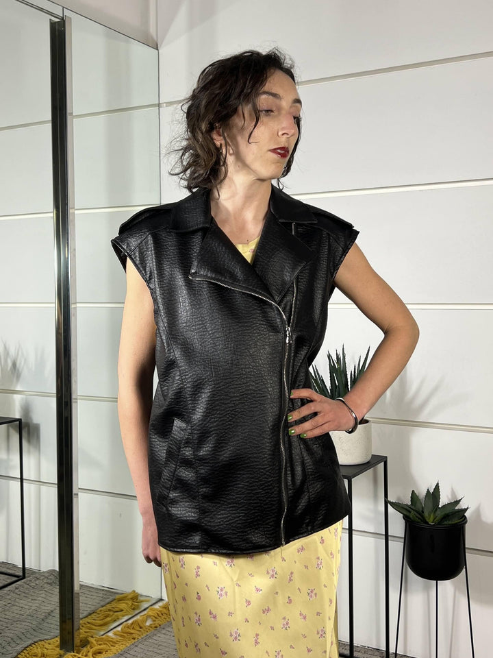 gilet ecopelle nero S26M625NERO SUSY MIX