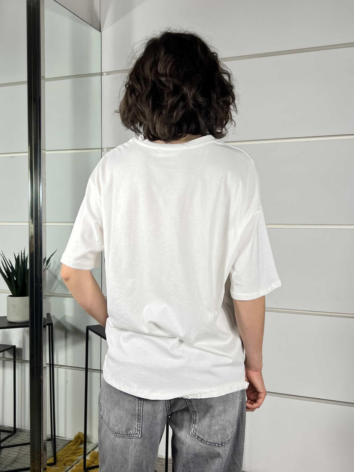 t-shirt con stampa mare, aragosta, conchiglie e stella marina 690002MARE/ARAGOSTA/CONCHIGLIA SPICY CAFE