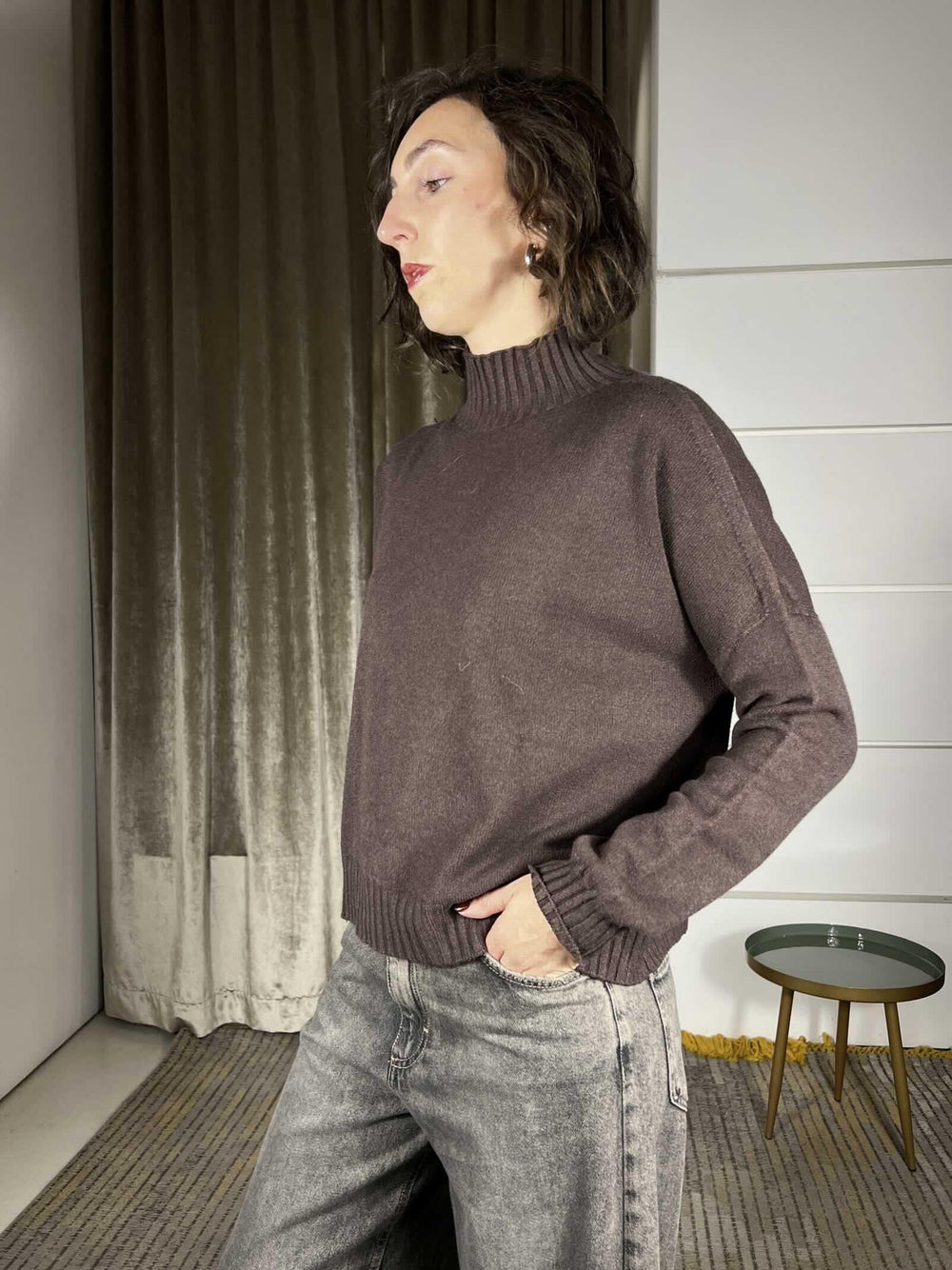 maglia collo alto moro in calda viscosa SSX431MORO SUSY MIX