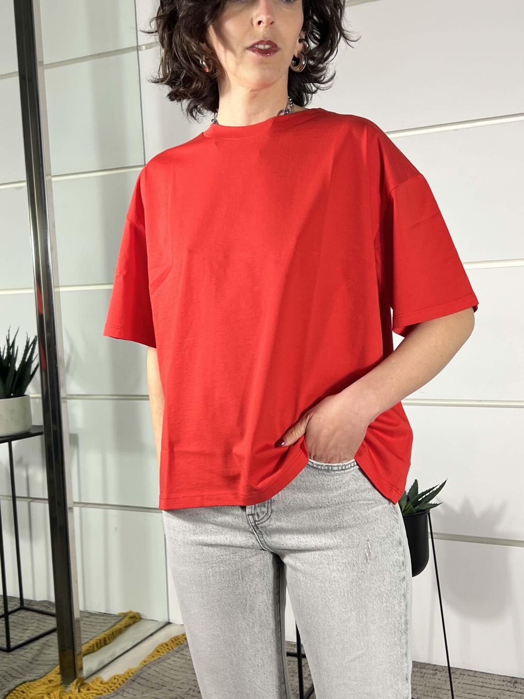 t.shirt over girocollo rossa 11935ROSSO SUSY MIX