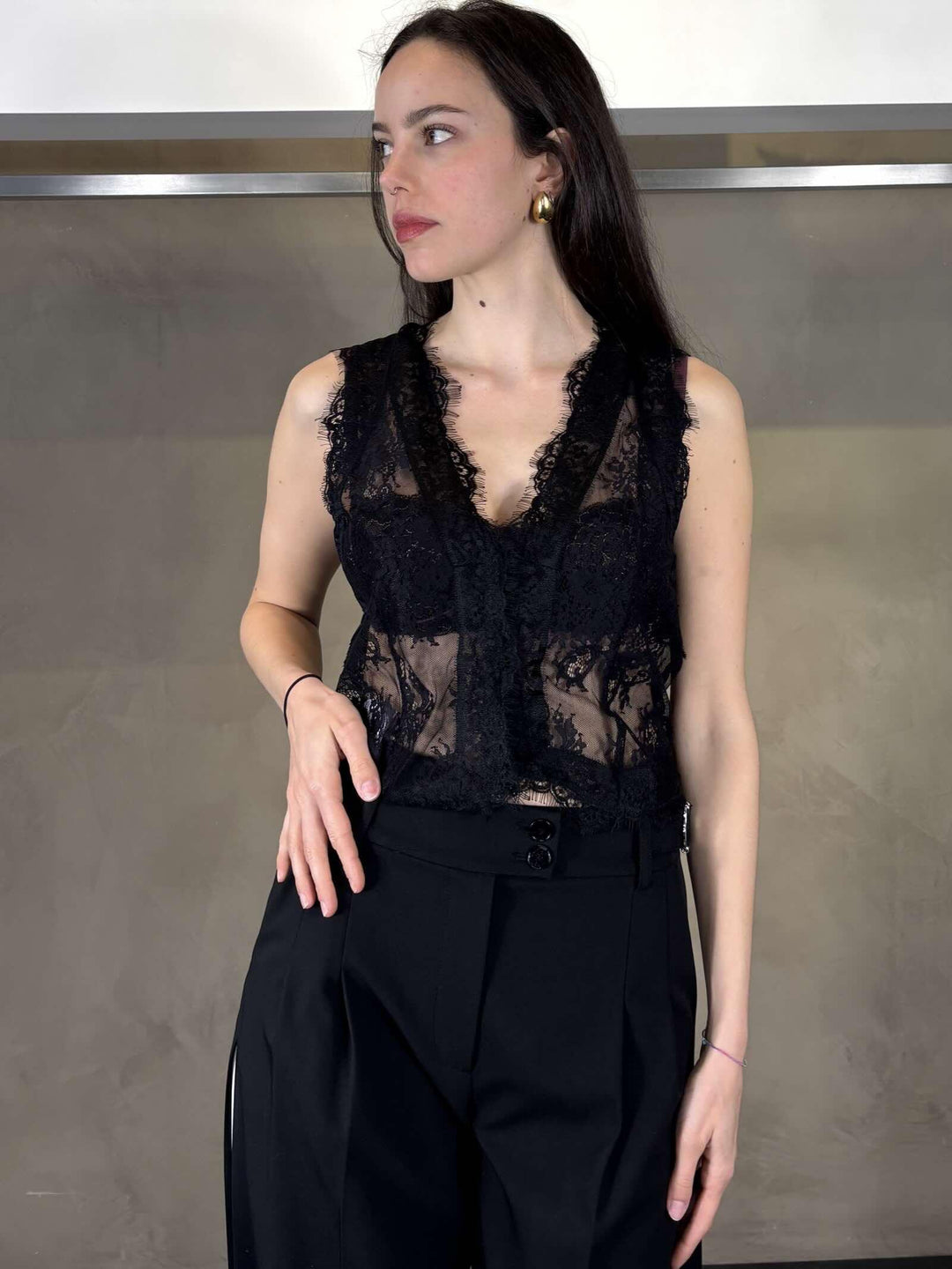 gilet in pizzo nero GRAZIOSOZ99 PINKO