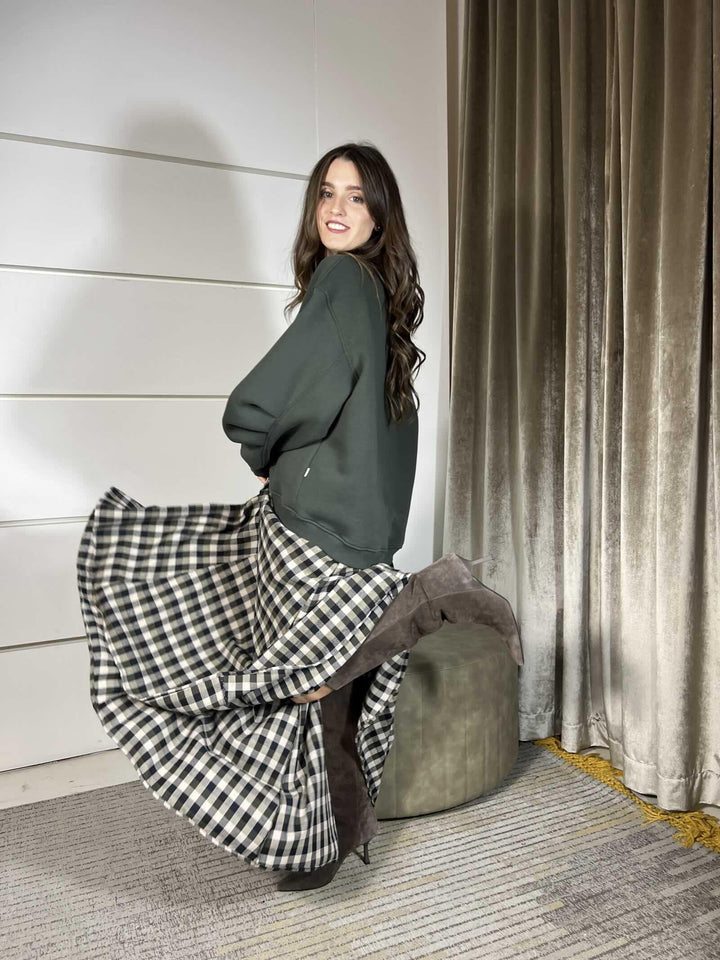 GONNA LUNGA CHECK VERDE MILITARE D300T43LVERDE MILITARE SUSY MIX