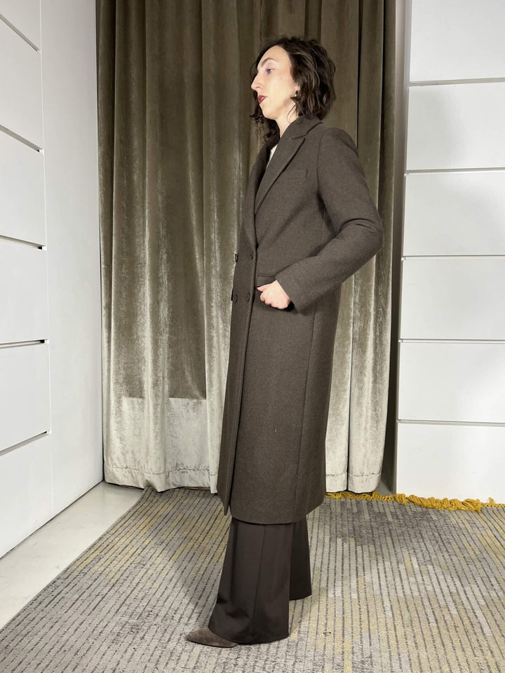 cappotto lungo doppiopetto regolare moro TF1796MORO VICOLO