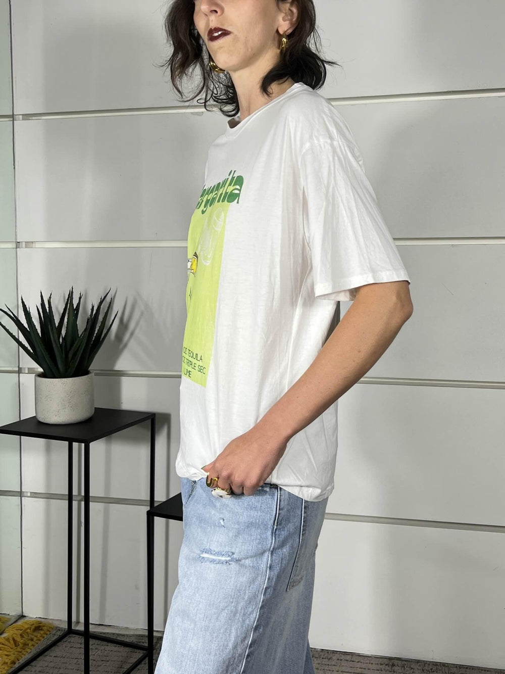 t-shirt con stampa margarita colori giallo e verde 690002MARGARITA SPICY CAFE