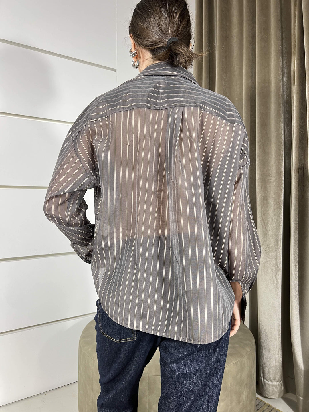CAMICIA MORO GESSATA SEMI TRASPARENTE 256151MORO SUSY MIX