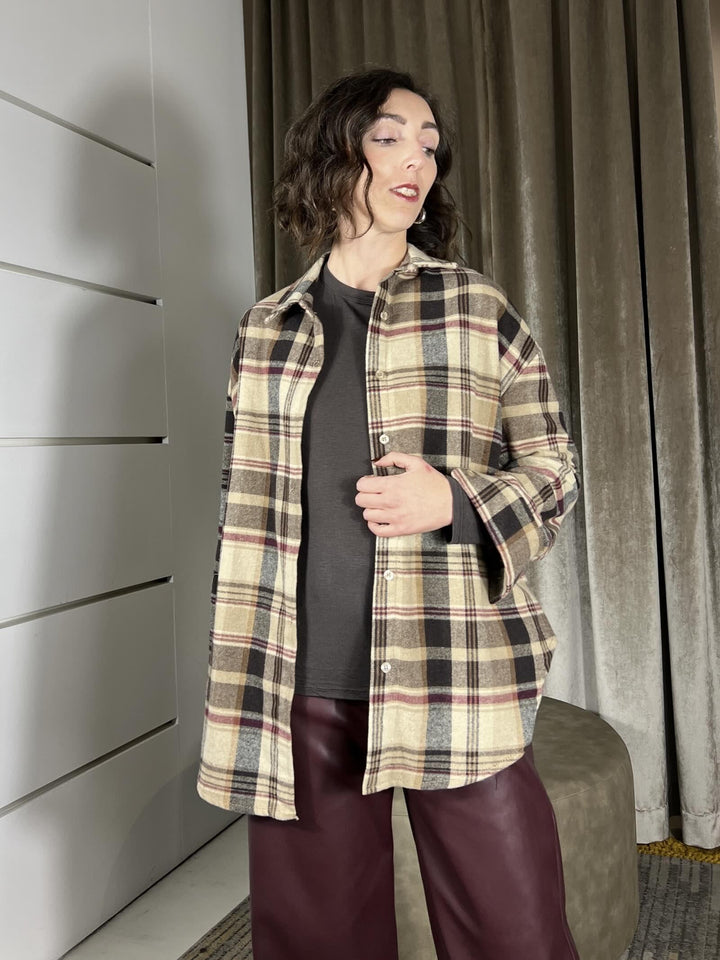 camicia a quadri over moro 48981MORO SUSY MIX