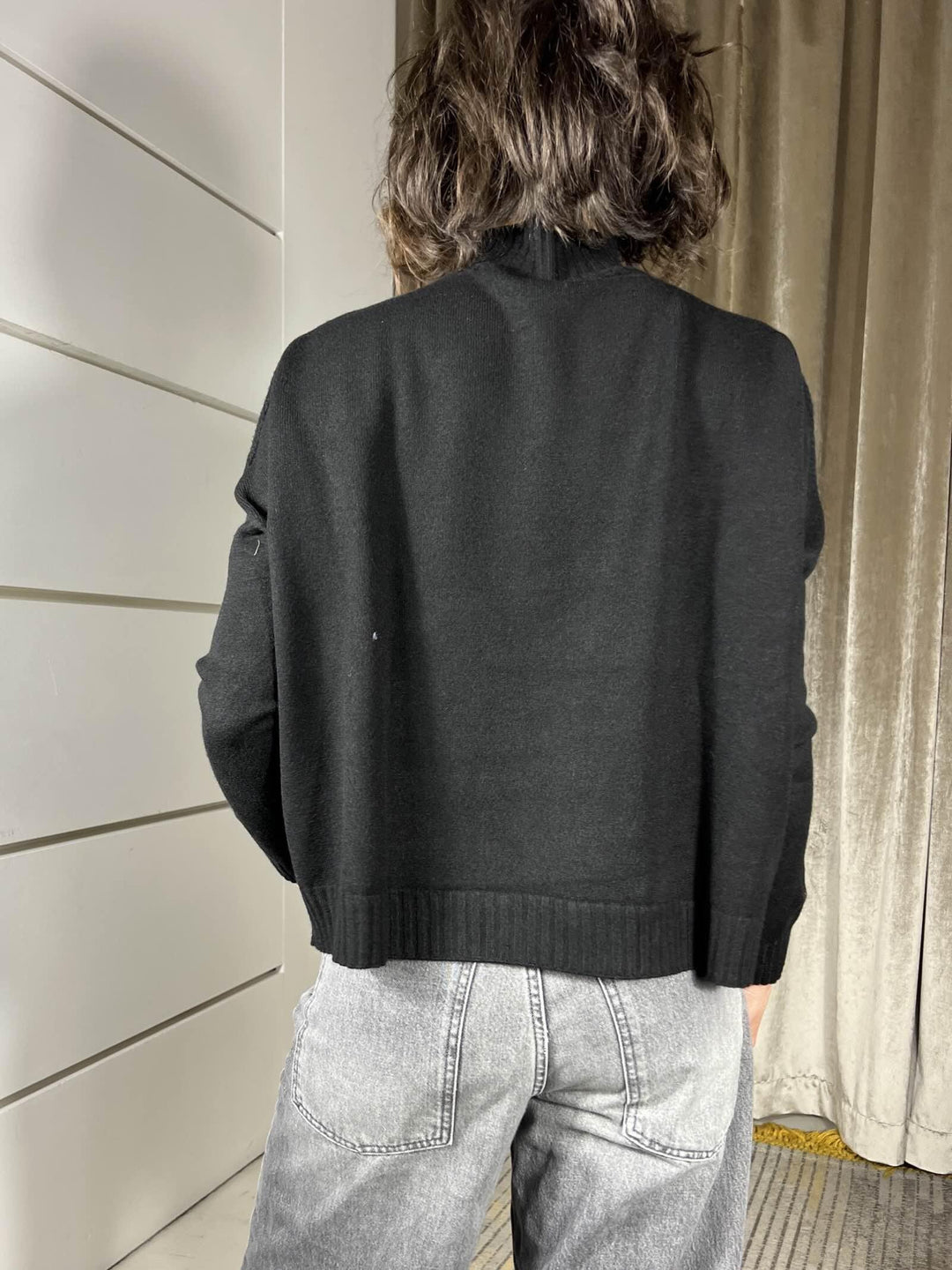 maglia collo alto nera in calda viscosa SSX431NERO SUSY MIX