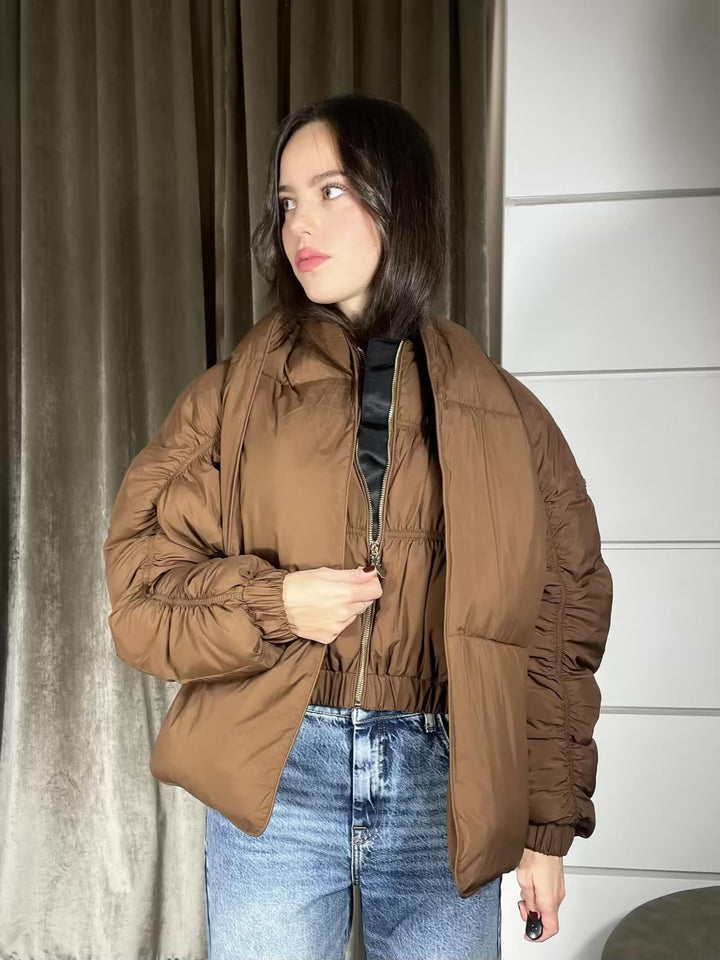 IMBOTTITO CROPPED CON SCIARPA INTEGRATA 8O0180A609B834 PATRIZIA PEPE PREVIEW