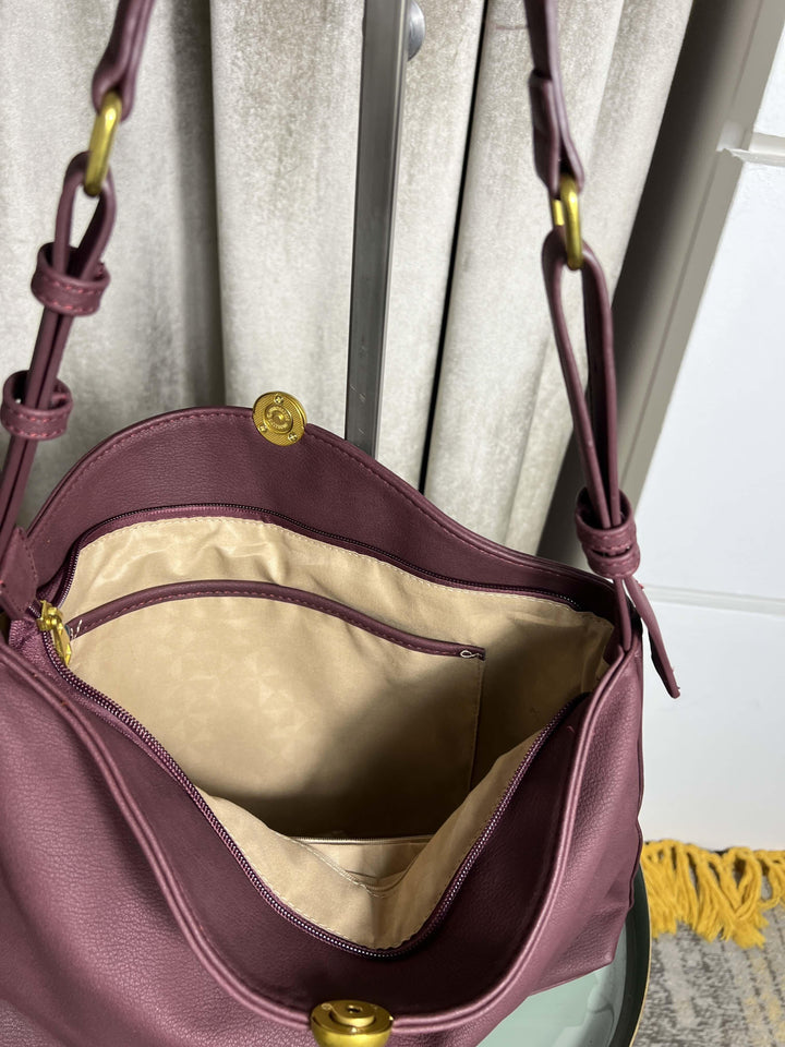 borsa media a spalla in ecopelle red S6301-30RED FEMME CAFE SELECTION